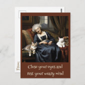 " DER REPOSE DER KATZLADY " POSTKARTE (Vorne/Hinten)