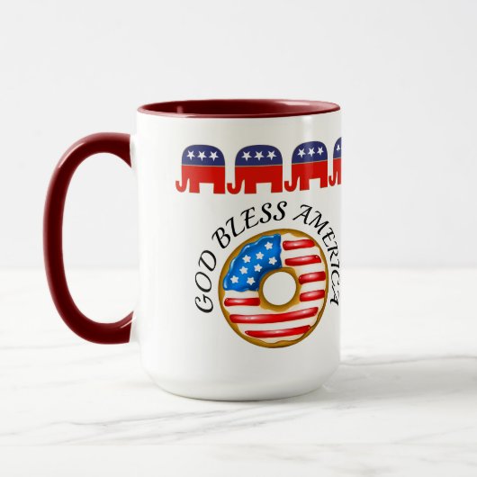 Der republikanische Gott segne Amerika Doughnut Tasse (Links)