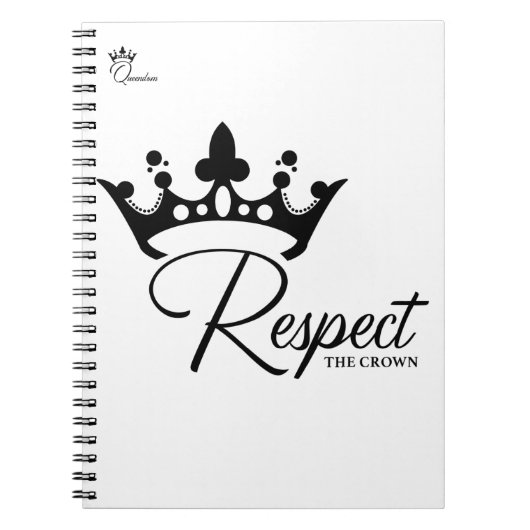 Der Respekt des Queendoms das Kronen-gewundene Notizblock (Vorderseite)