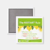 Der RESTART-Regelmagnet Magnet (Vorderseite/Rückseite)