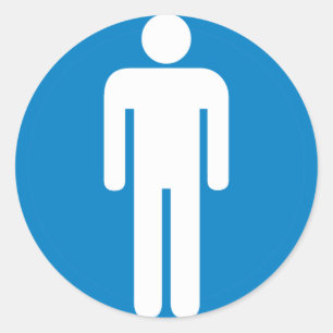 Der Restroom-Landstraßen-Zeichen der Männer Runder Aufkleber