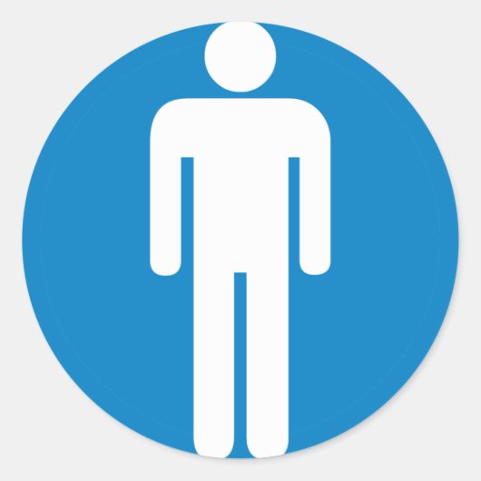 Der Restroom-Landstraßen-Zeichen der Männer Runder Aufkleber (Vorderseite)