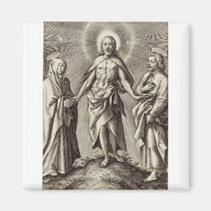 Der Retreen Christus steht auf einem Hügel Magnet