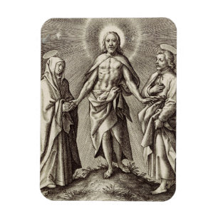 Der Retreen Christus steht auf einem Hügel  Magnet