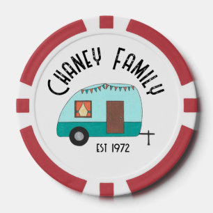 Der Retro-Camper für Reisen Pokerchips