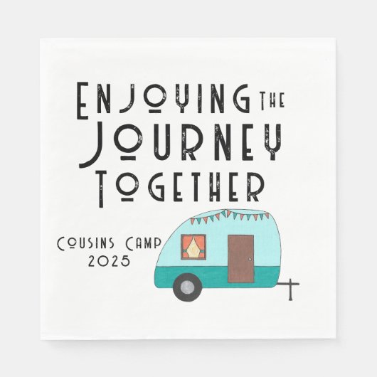 Der Retro-Camper für Reisen zusammen Serviette (Vorderseite)