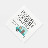 Der Retro-Camper für Reisen zusammen Serviette (Ecke)