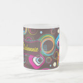 Der Retro Circle Mattiert Glass Coffee Tasse Cup d (VorderseiteRechts)