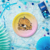 Der Retro Pumpkin-Flammenauge Pappteller (Party)