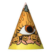 Der Retro Pumpkin-Flammenauge Partyhütchen (Vorderseite)