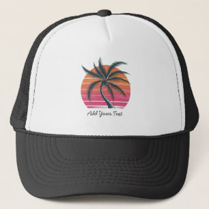 Der Retro Stil des Palm Tree Tropical Beach Sonnen Truckerkappe