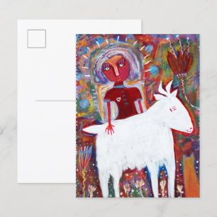 Der Retter der Ziegen Postkarte