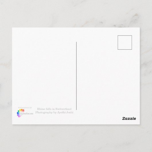 Der Rhein fällt in der Schweiz Postkarte (Rückseite)