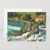 Der Rhein fällt in der Schweiz Postkarte (Vorne/Hinten)