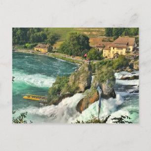 Der Rhein fällt in der Schweiz Postkarte