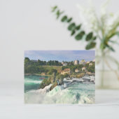 Der Rhein fällt in der Schweiz Postkarte (Stehend Vorderseite)