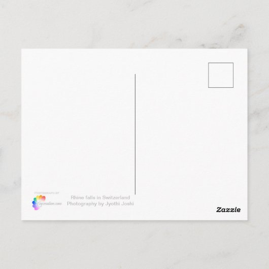 Der Rhein fällt in der Schweiz Postkarte (Rückseite)