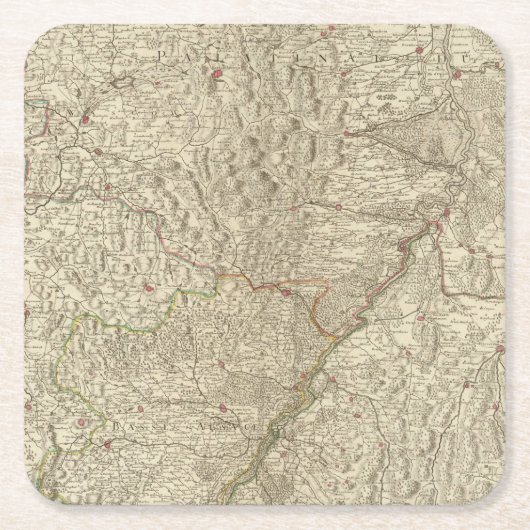 Der Rhein-Tal, Frankreich 2 Rechteckiger Pappuntersetzer (Vorderseite)