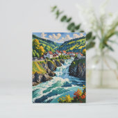 Der Rheinfall in Schaffhausen Postkarte (Stehend Vorderseite)
