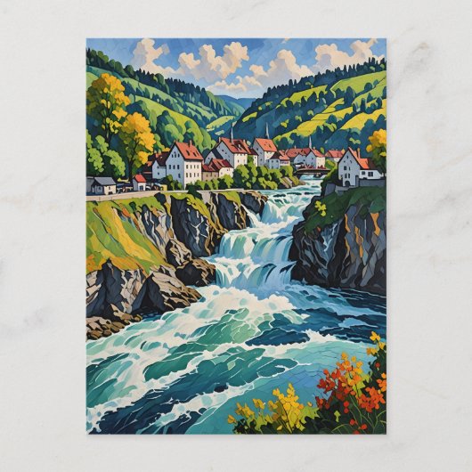 Der Rheinfall in Schaffhausen Postkarte (Vorderseite)