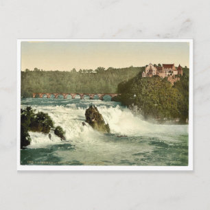 Der Rheinfall mit der Burg Laufen, Sc Postkarte