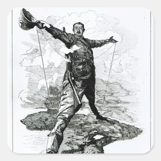 Der Rhodes Kolossus von Punch Quadratischer Aufkleber (Vorderseite)