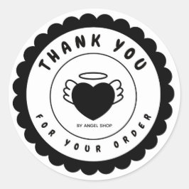 Der Rhythmus des Angel des Schwarzen Herzens passt Runder Aufkleber