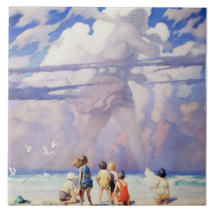 „Der Riese“ Feen-Kunst von NC Wyeth Fliese