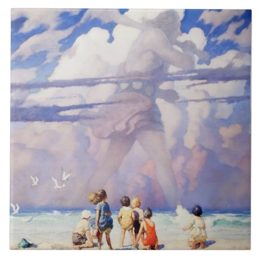„Der Riese“ Feen-Kunst von NC Wyeth Fliese (Vorderseite)