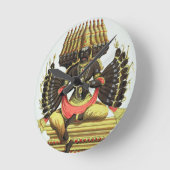 Der Riese Ravana (Farbe litho) Runde Wanduhr (Winkel)