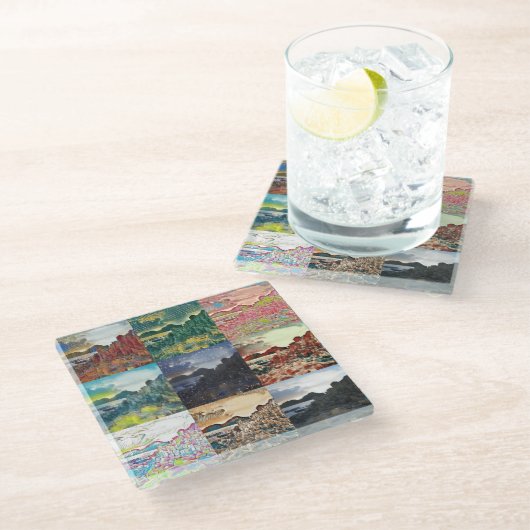 Der Riesenkauz.. Nordirland Glasuntersetzer (Schrägansicht)