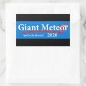 Der Riesenmeteor 2020 beendet es schon! Rechteckiger Aufkleber (Tasche)