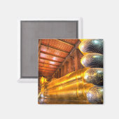 Der riesige Buddha im Tempel, Wat Pho, Magnet (Vorderseite/Rückseite)