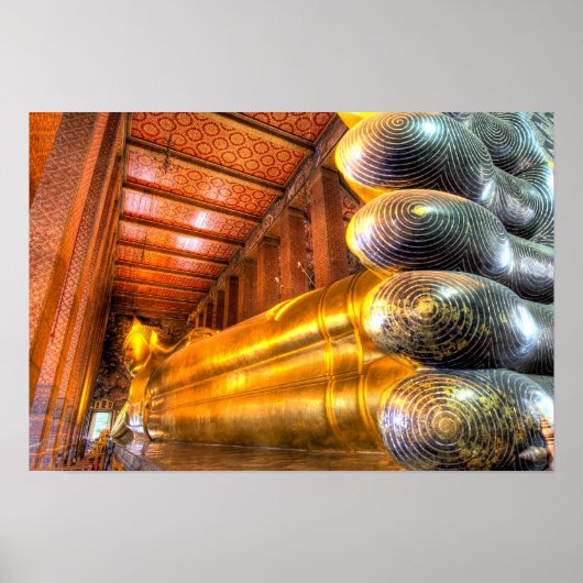Der riesige Buddha im Tempel, Wat Pho, Poster (Vorne)