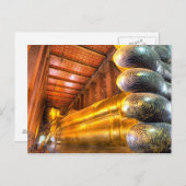 Der riesige Buddha im Tempel, Wat Pho, Postkarte (Vorne/Hinten)