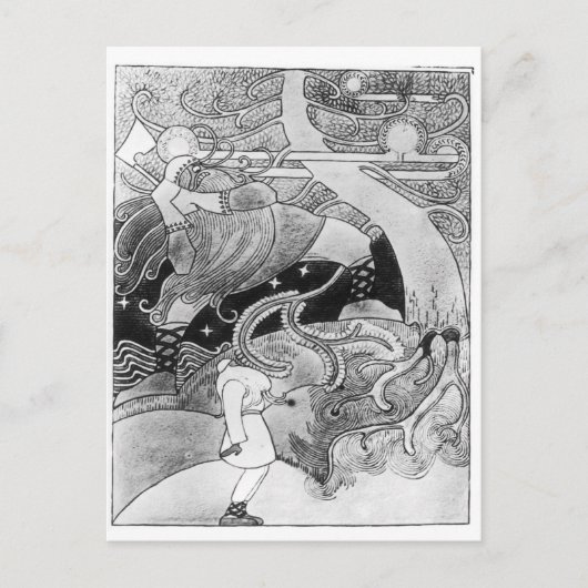 Der riesige Eichenbaum wird abgeschnitten Postkarte (Vorderseite)