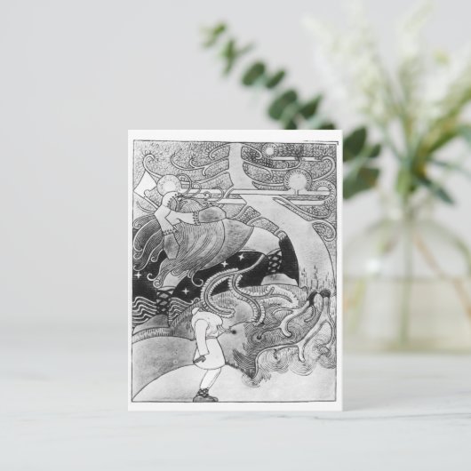 Der riesige Eichenbaum wird abgeschnitten Postkarte (Stehend Vorderseite)