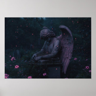 Der riesige Engel | Ruinen von biolumineszenten Fr Poster