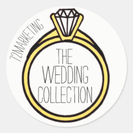 Der Ring der Hochzeitssammlung I Runder Aufkleber