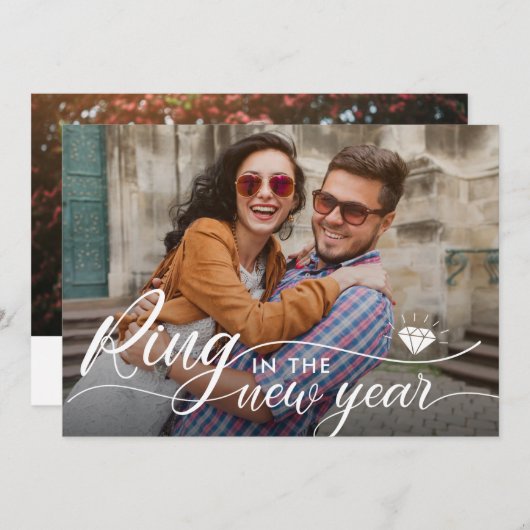 Der Ring in der Neujahrshochzeit rettet das Datum Ankündigung (Vorne/Hinten)