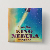 Der Ring Nebel (Messier 57) Weltraumreisepakat. Button (Vorderseite)