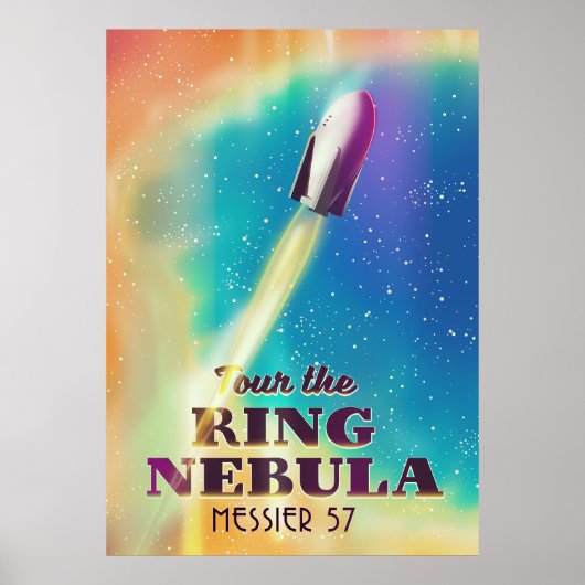 Der Ring Nebel (Messier 57) Weltraumreisepakat. Poster (Vorne)