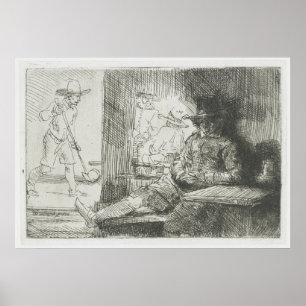 Der Ringball-Spieler - Rembrandt Etching Golf Prin Poster