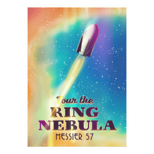 Der Ringnebel (Messier 57) Weltraum-Reiseposter. Fotodruck