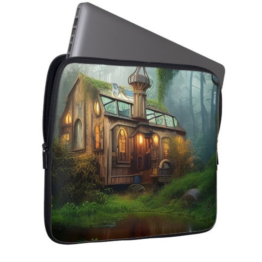 Der River Workshop | Steampunk Laptopschutzhülle (Vorne Rechts)