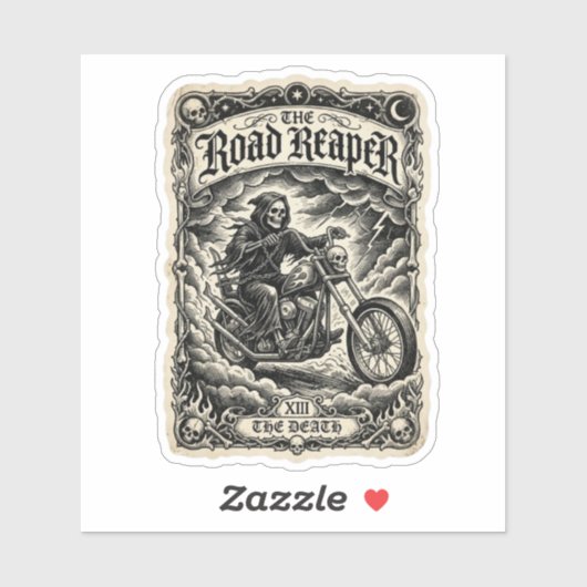Der Road Reaper Death Tarot Aufkleber (Blatt)
