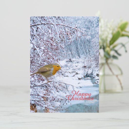 Der Robin Feiertagskarte (Stehend Vorderseite)