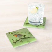 Der Robin Glasuntersetzer (Schrägansicht)