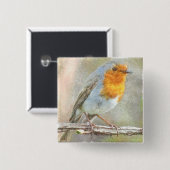 Der Robin ist eine Gabriel-Wasserfarbe Button (Vorne & Hinten)