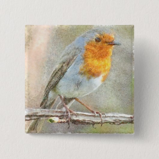 Der Robin ist eine Gabriel-Wasserfarbe Button (Vorderseite)